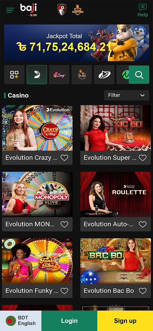 In the casino section of the Baji app, you will find many interesting games.