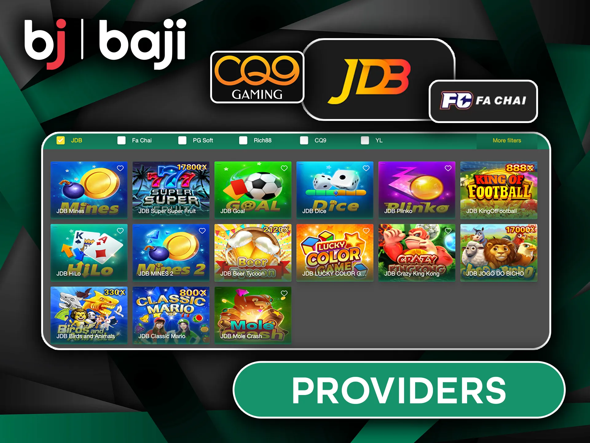 Top Providers for Baji Bet Arcade Games.