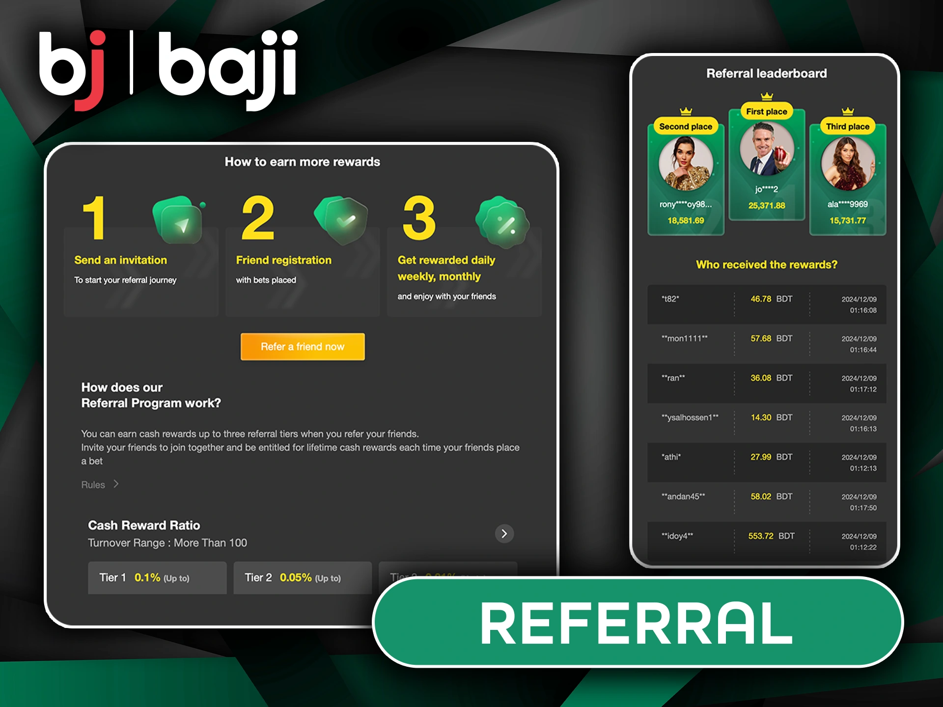 Earn Referral Cash Bonuses with Baji.