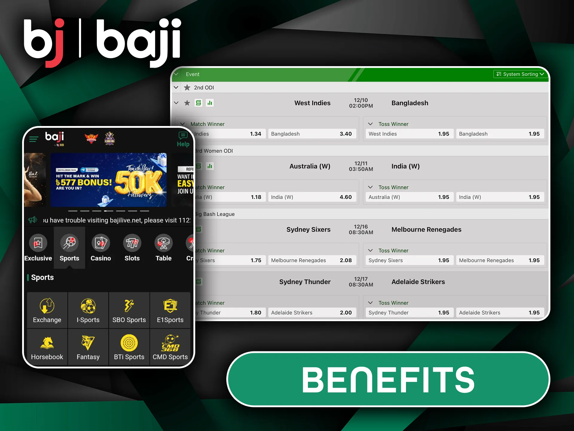 Exclusive Benefits of Baji Bet Cricket Betting.