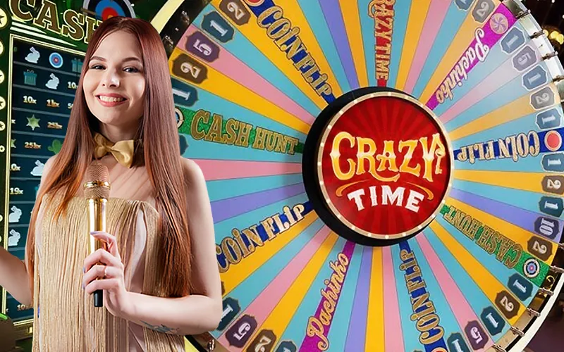 Watch the wheel spin in the Crazy Time game at Baji.