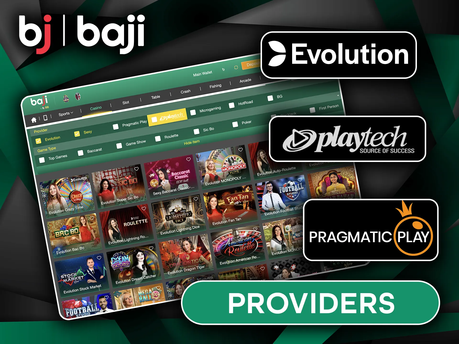 Top-Tier Software Providers Behind Baji BD Casino Games.